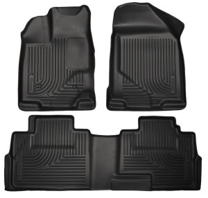 Lincoln MKX Floor Liners - Front + 2nd Seat - Husky Liners - WeatherBeater - Black - `07-`13